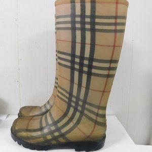 Burberry Nova Plaid Rain Boots France sz 8